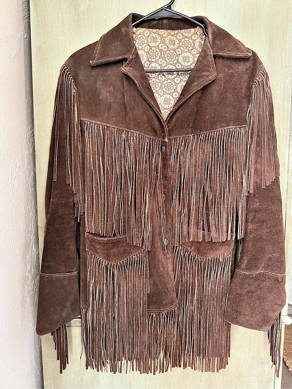Cody Kay vintage suede Leather Fringe Jacket in Brown Like New